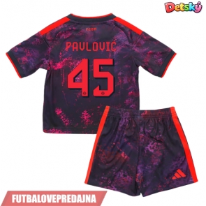 Lacne Dětský Futbalové dres Bayern Munich Aleksandar Pavlovic #45 2026-27 Krátky Rukáv - Tretina (+ trenírky)